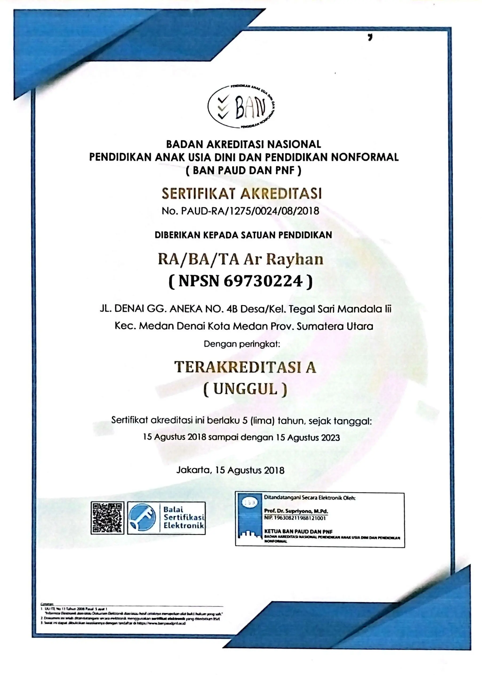 Sertifikat Akreditasi